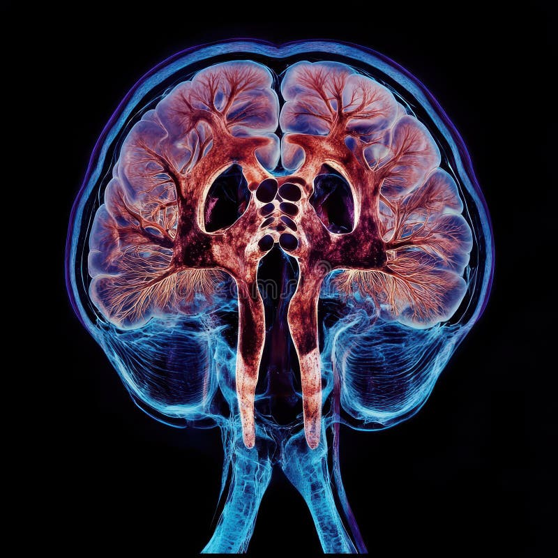 Intricate details of human brain anatomy revealed stock image