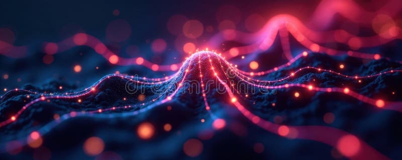 Intricate digital network, glowing nodes connecting , node, wireframe vector illustration