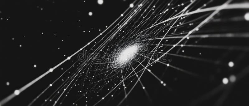 Intricate fractal patterns and geometric lines create a stunning overlay on a black background. Fractal design features geometric patterns with precise lines against a dark canvas. AI generated