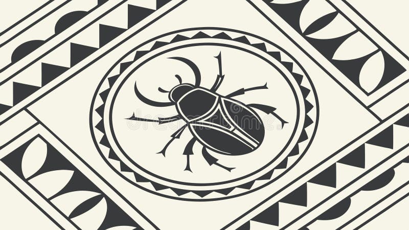 Intricate Geometric Beetle Insect Pattern Design, vector design Generative AI vector illustration