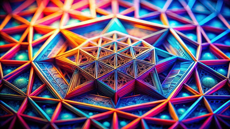 Intrikat geometrisk design En detaljerad makroundersökning av abstrakta former och konstnärliga linjer vektor illustrationer