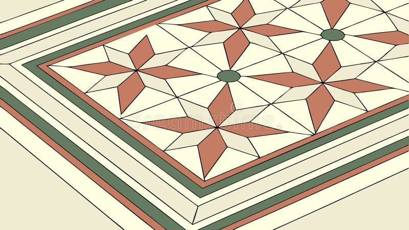 Intricate Geometric Floor Pattern, Abstract Tile Design, vector design Generative AI stock illustration