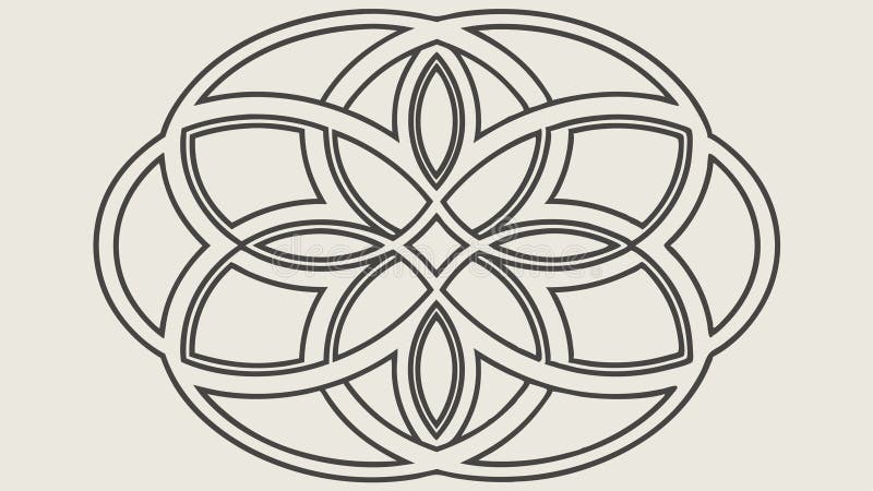 Intricate Geometric Floral Pattern, Decorative Design, vector design Generative AI royalty free illustration