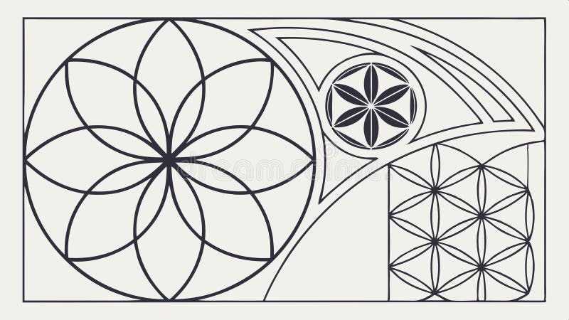 Intricate geometric flower design for patterns and decorative art projects vector design Generative AI stock illustration