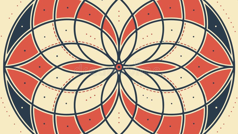 Intricate geometric mandala pattern design with radial symmetry and detail vector design Generative AI royalty free illustration