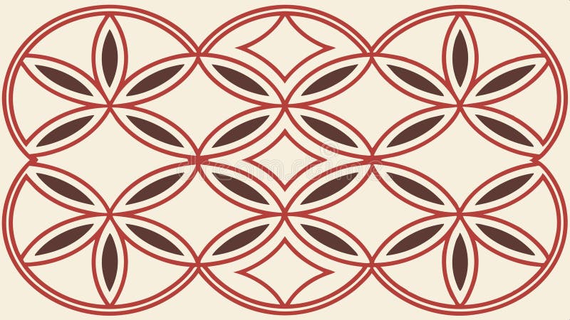 Intricate geometric pattern featuring circles and leaf elements, decorative art vector design Generative AI stock illustration