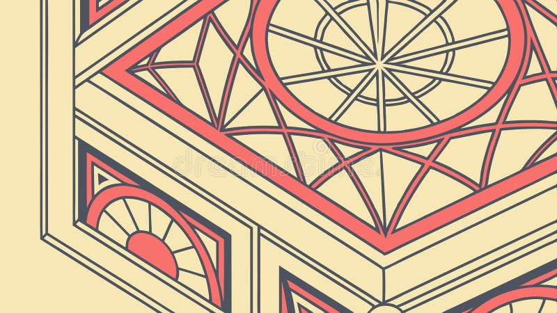 Intricate geometric pattern with stained glass style, decorative design vector design Generative AI stock illustration
