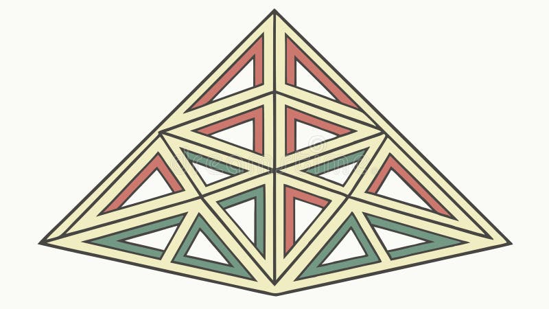Intricate Geometric Pyramid Structure, vector design Generative AI royalty free illustration