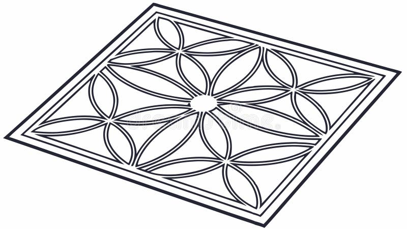 Intricate Geometric Square Pattern: Abstract Structured Art, vector design Generative AI royalty free illustration