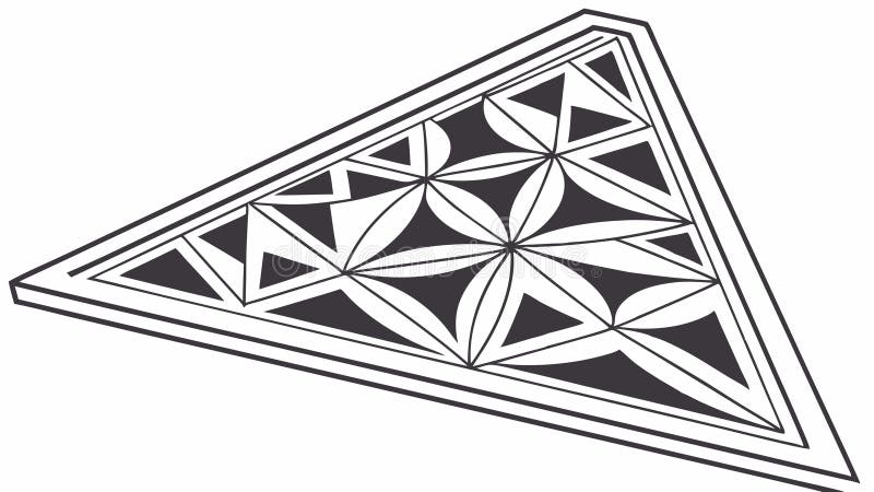 Intricate Geometric Triangle Pattern, Abstract Design, vector design Generative AI stock illustration