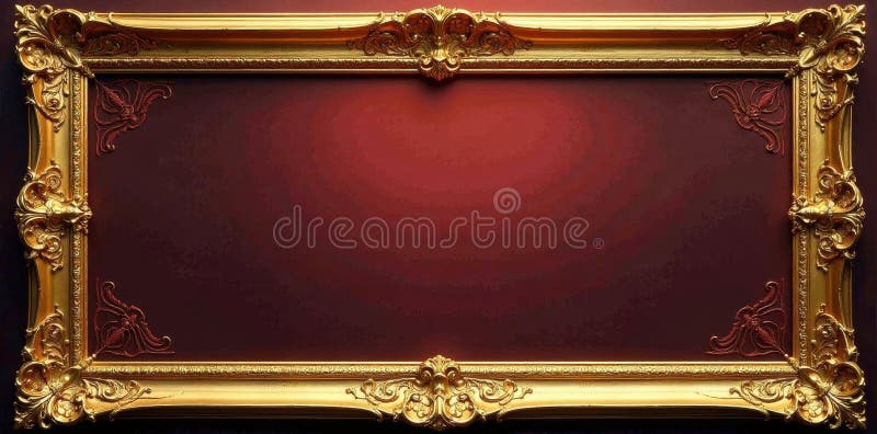 Intricate gold frame, baroque style, isolated , reflection, texture royalty free illustration