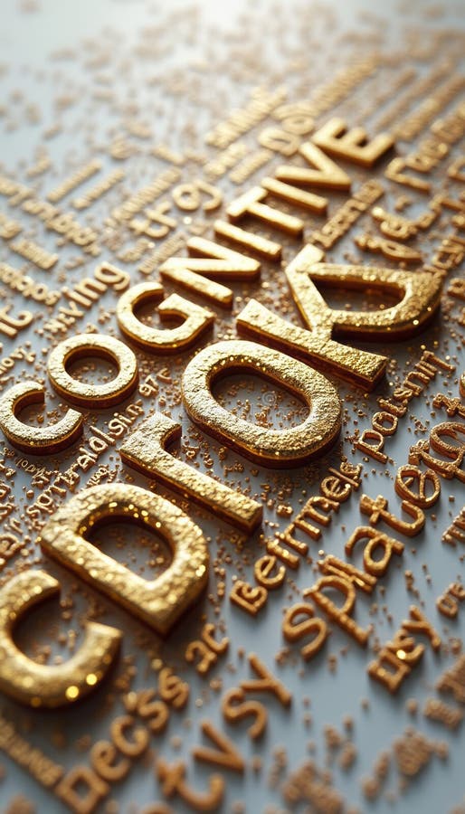 Intricate golden text on a textured background royalty free stock images