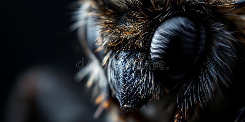 Intricate Insect Eye Macro Photography: Dark Background stock photography