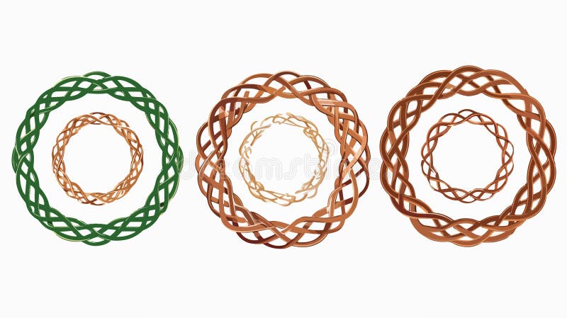 Intricate Irish Celtic Round Frame with Braided Mandala Pattern. Irish Celtic round frame set, with braided mandala patterns, representing Celtic heritage and intricate design work.