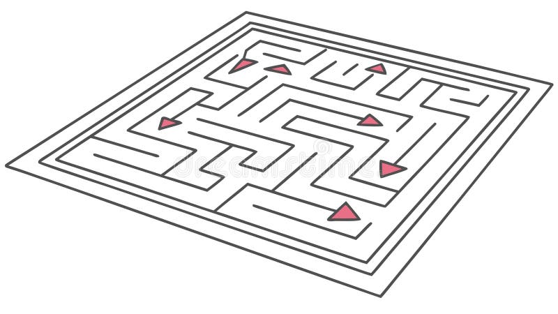 Intricate maze with clear solution path, vector design Generative AI