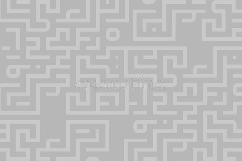 Intricate maze pattern design in light gray for creative and artistic projects royalty free illustration