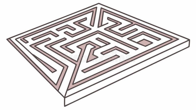 Intricate Maze Puzzle Outline Vector Illustration Challenge, vector design Generative AI vector illustration