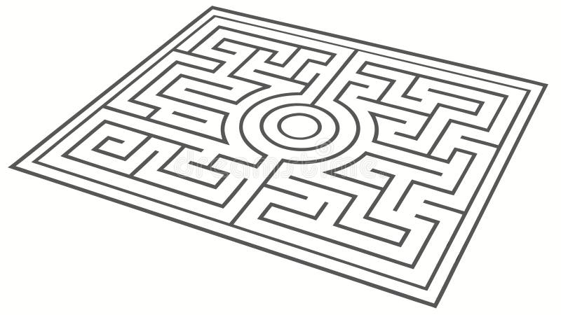 Intricate maze puzzle presenting a challenging path, symbolizing problem-solving and logic, vector design Generative AI