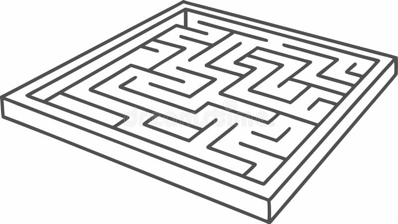 Intricate Maze Puzzle for Problem Solving, vector design Generative AI royalty free illustration