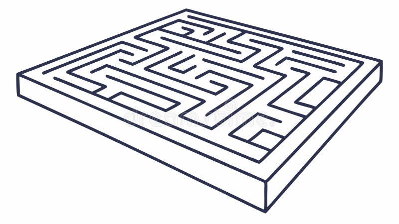 Intricate Maze Puzzle Vector Illustration, Challenge and Solution Game, vector design Generative AI stock illustration