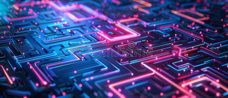An intricate maze representing the complexity of cybersecurity systems royalty free illustration