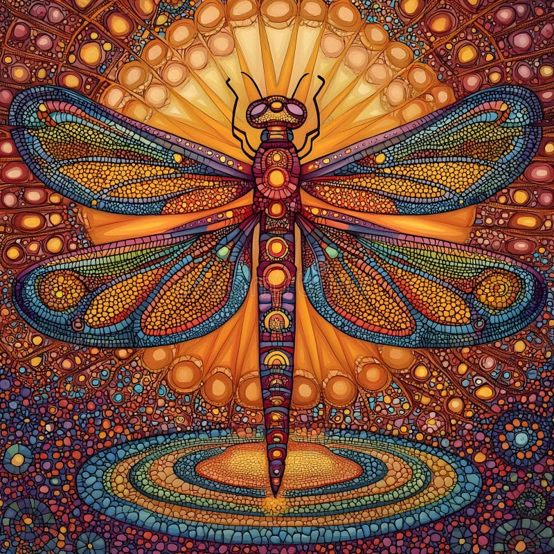 Dragonfly Mystical Multicolor Spiritual Mandala - T-Shirt Dragonfly Mystical Multicolor Spiritual Mandala - T-Shirt