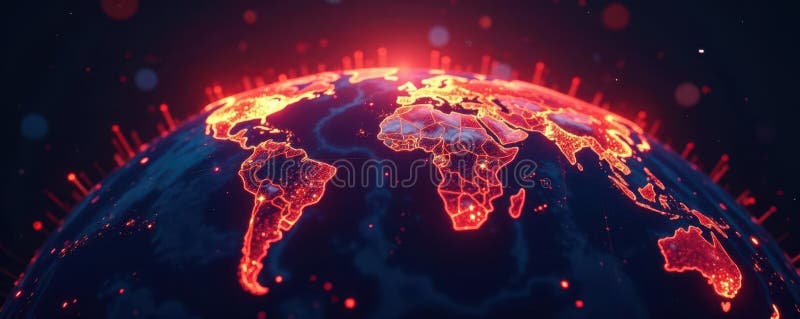 Intricate network of lines on a glowing earth visualizing financial data , investment, network, dashboard vector illustration
