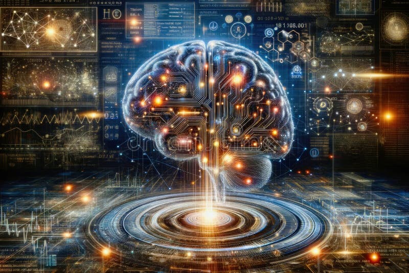 The Cosmic Symphony of the Human Mind. Generative AI Stock Illustration ...