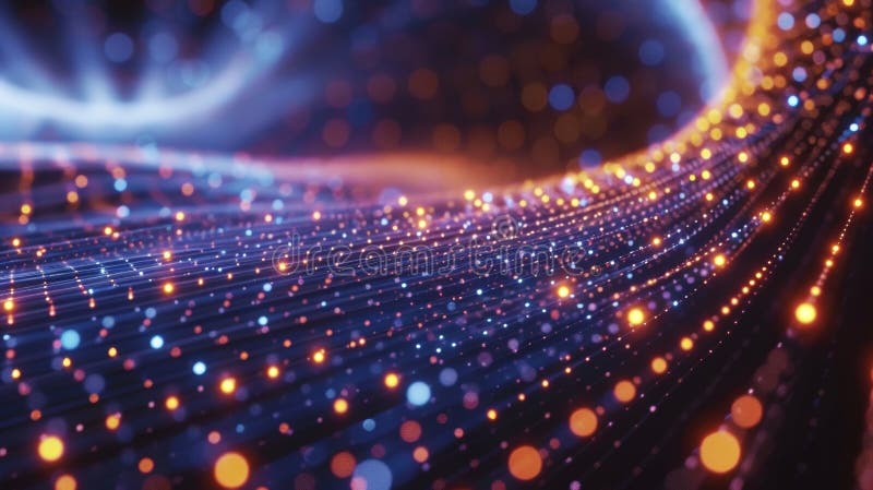 The intricate pathways of photons inside an optical fiber guiding information through its core royalty free stock photography