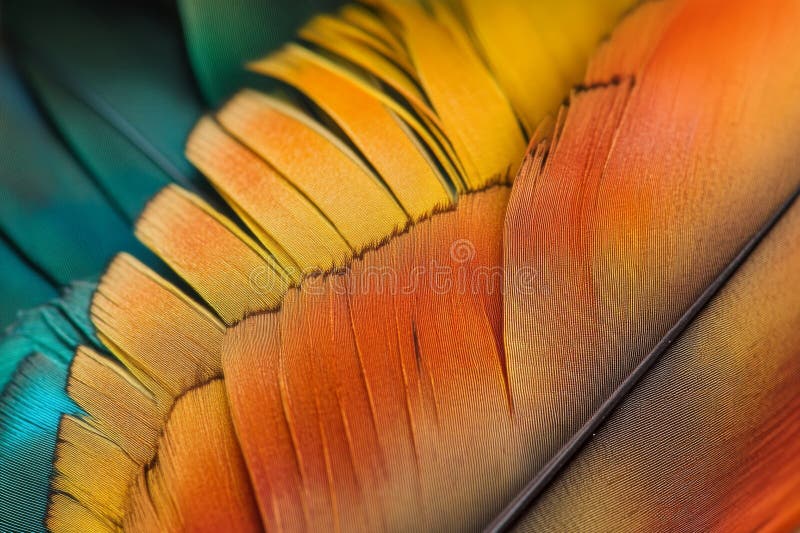 Intricate Patterns of a Colorful Feather vector illustration