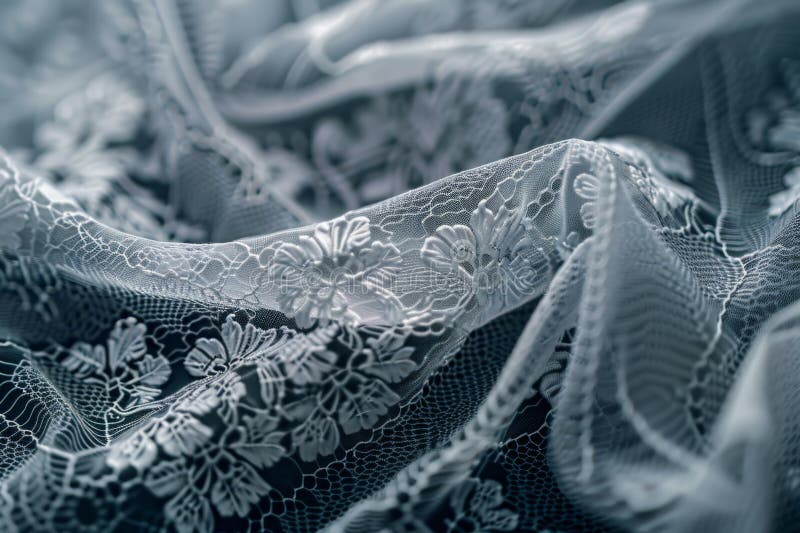 Intricate patterns of delicate lace fabric vector illustration