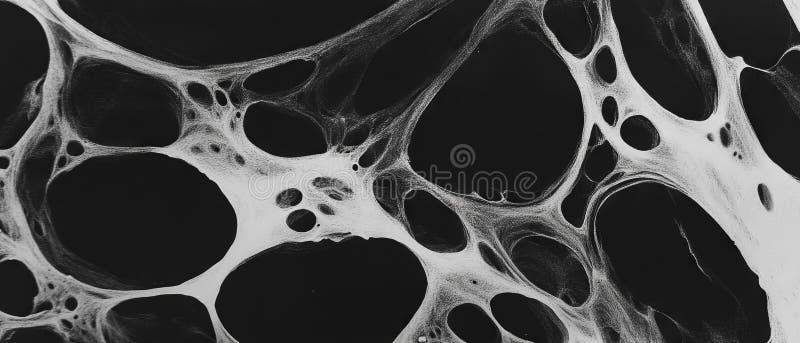 Intricate patterns of organic black ink textures against a resistant white background stock illustration