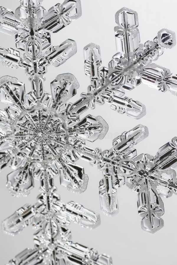 Intricate Snowflake Patterns Close-Up stock illustration