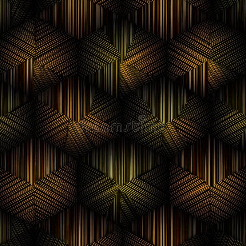 An intricate and sophisticated dark background featuring a repeating geometric pattern of hexagons or cubes, with subtle royalty free stock images