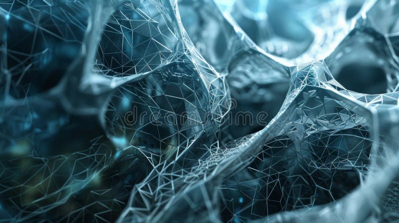 An intricate system of interconnected polygon stock image