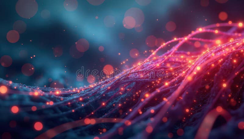 Intricate threads form a cohesive, blurry backdrop, image, digital vector illustration