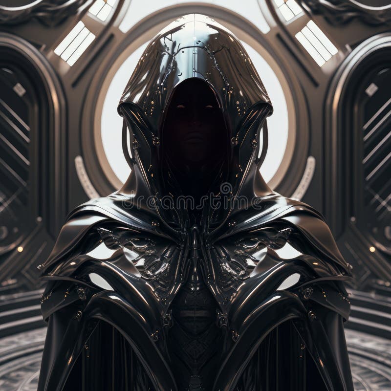 Intricate Vantablack-paint Biomechanical Clothing, Beautiful Smooth ...