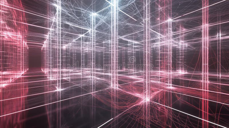 Intricate web of internet technologies a 3d abstract background representing data complexity royalty free illustration
