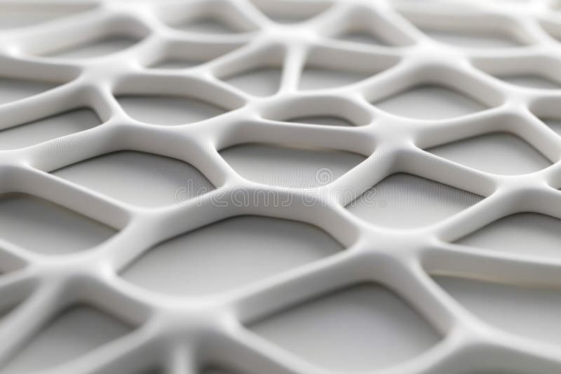 Intricate white geometric lattice structure with organic pattern vector illustration