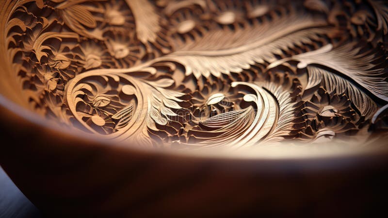 Intricate wood bowl royalty free illustration