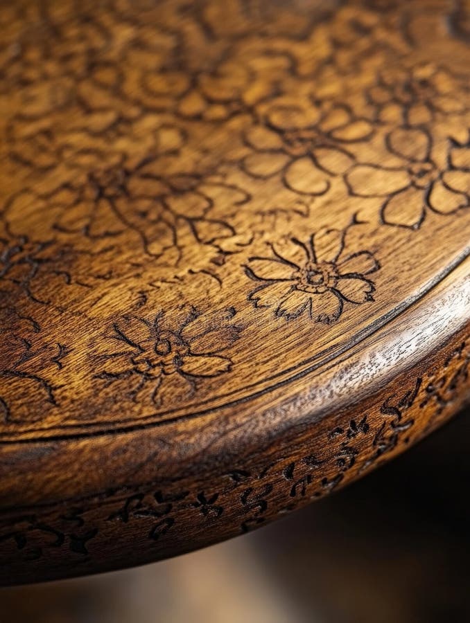 Intricate Wood Carving stock illustration