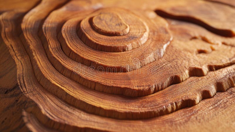 Intricate Wood Carving Close Up, Warm Brown Tones royalty free illustration