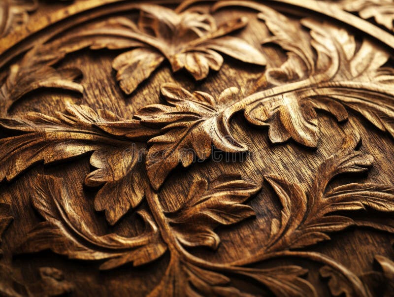 Intricate Wood Carving Detail royalty free illustration