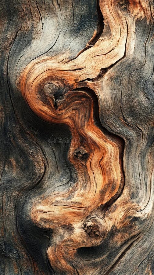Intricate Wood Grain Patterns, A Study in Nature's Art stock illustration
