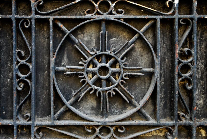 Intricate Wrought Iron Metal Railing or Baluster royalty free stock photo Intricate Wrought Iron Metal Railing or Baluster royalty free stock photo