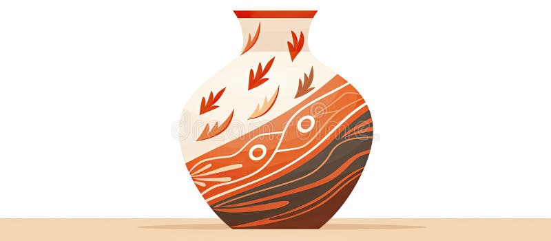 Un artefact împodobit cu un tipar se sprijină pe masă vector illustration