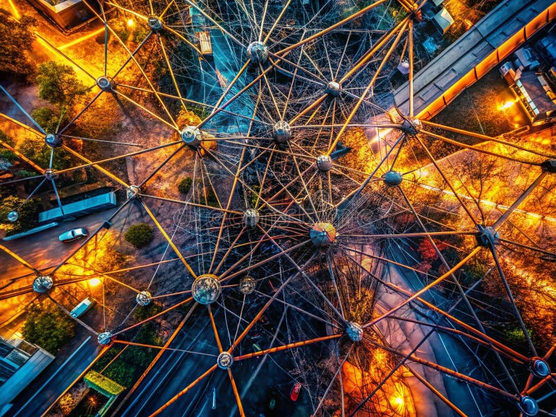 Intricata Rete di Corde Nere Una Prospettiva Aerea Rivela una Complessa Rete di Fili Intrecciati Perfetta per l'Astratto illustrazione vettoriale