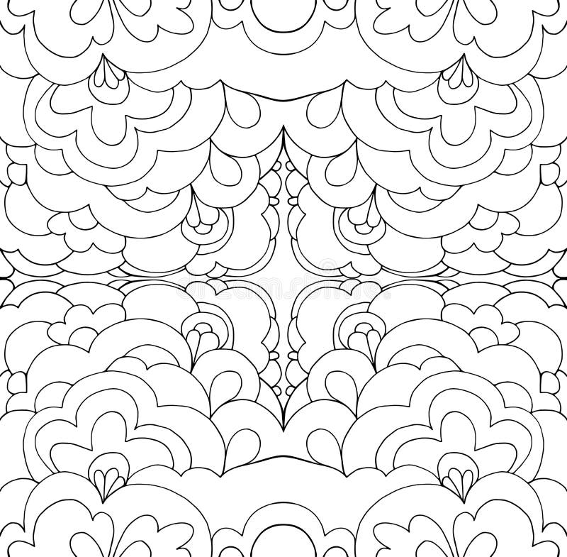 Intrict abstrakt psykodelisk färgsida för ornament linje vektor illustrationer