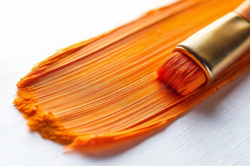 Intriguing Miniature Orange Paint Stroke A TiltShift Photography Exploration of Tiny Details and Optical Illusion royalty free illustration