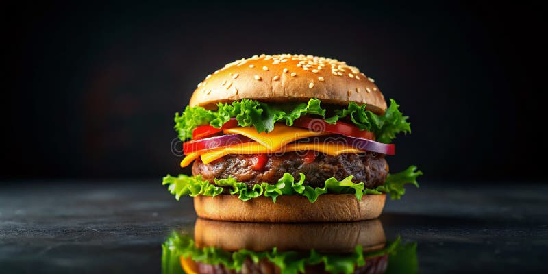 Intriguing Miniature Raw Hamburger A TiltShift Perspective on Culinary Delicacy stock illustration